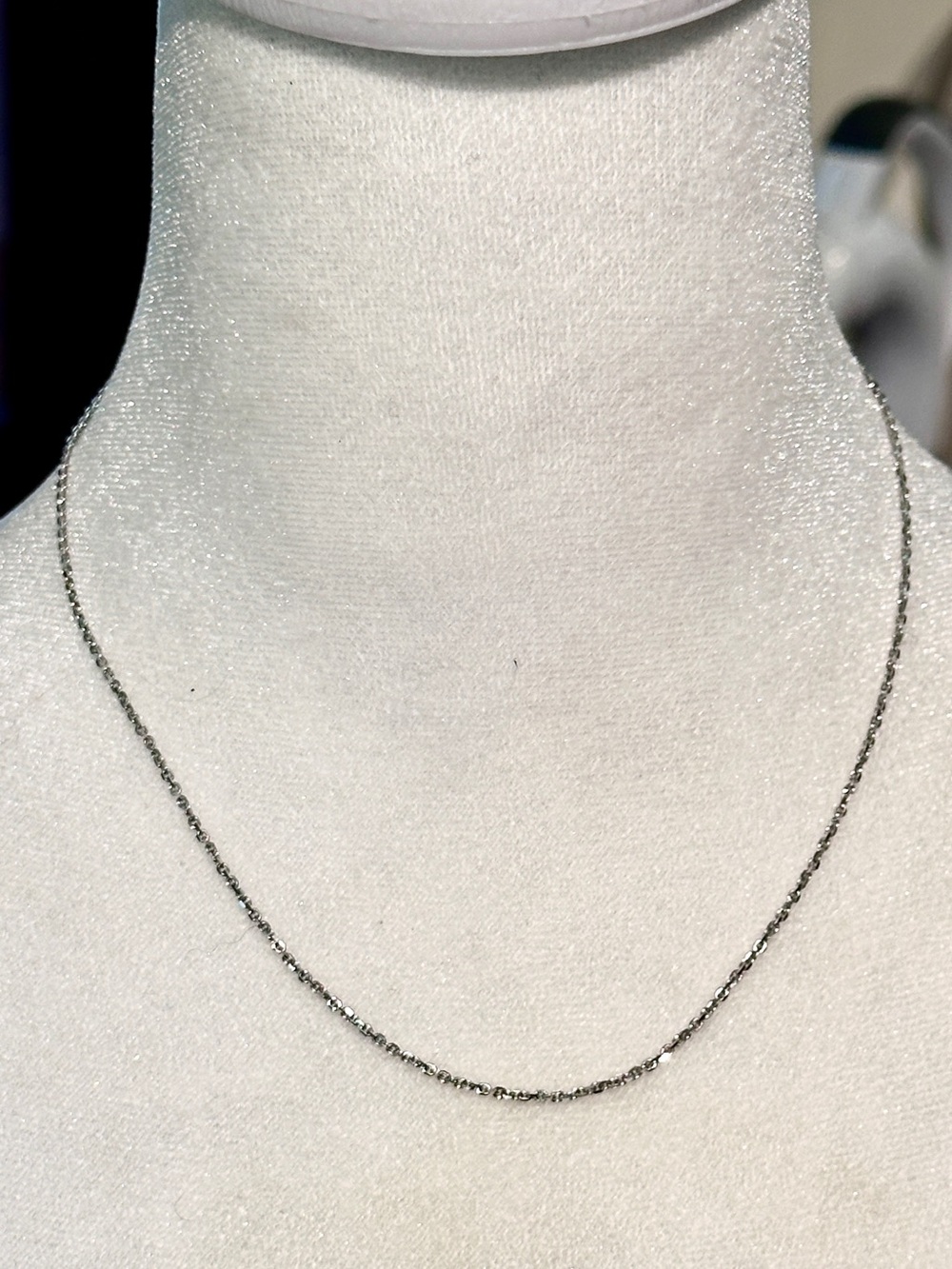 Swarovski Silver Twisted Chain Necklace - 16.5” Total